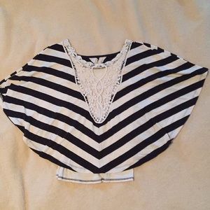 Girls Lace Embroidered Poncho Top - Size M/L